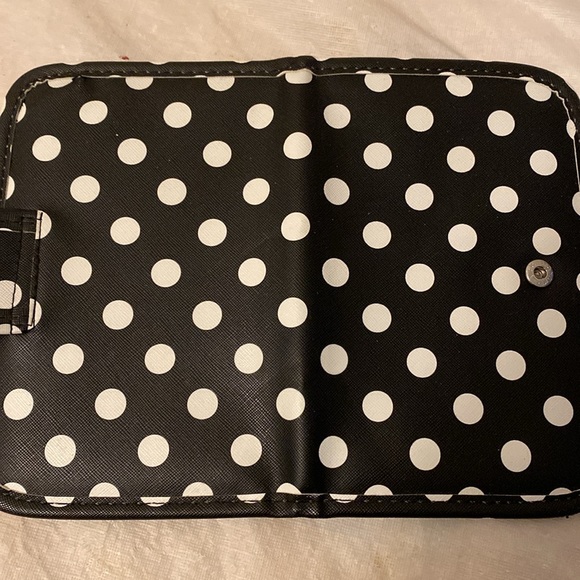 Sephora Black/White Polka Dot Roll It Up PRO Brush Roll Rose Gold Hardware NWT - Picture 6 of 6